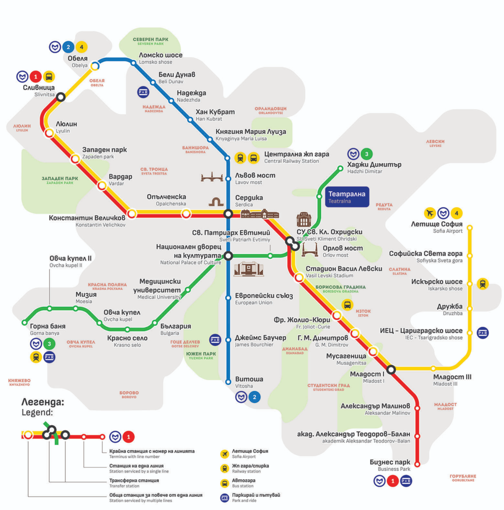 Sofia Metro Map